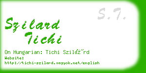 szilard tichi business card